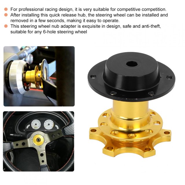 Steering Wheel Quick Release Hub, High Strength CNC Alloy Universal 6 Hole Quick Release Hub Adapter For Racing