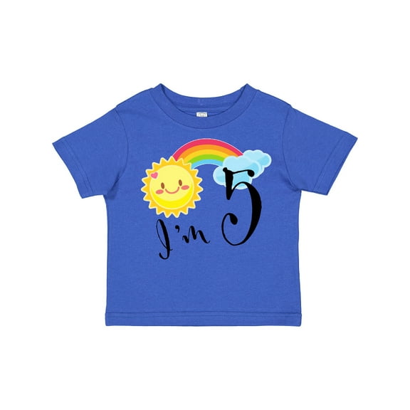 Inktastic I'm 5 Fifth Birthday Sun Rainbow Boys or Girls Toddler T-Shirt