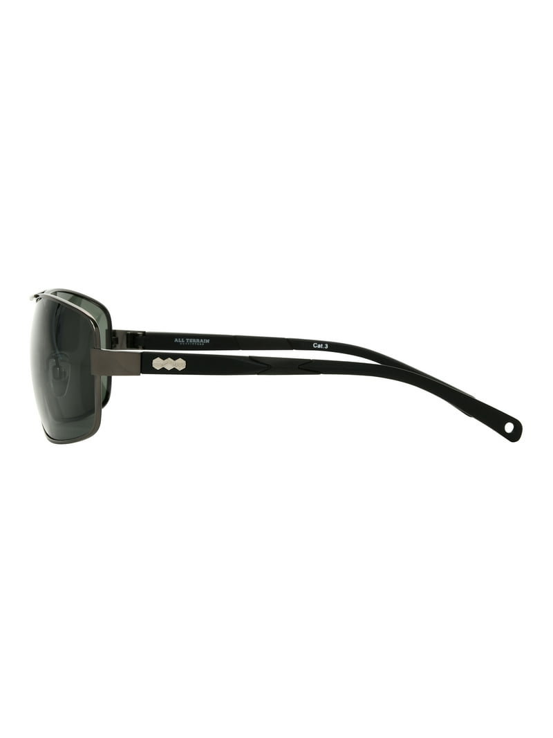 Foster Grant® All Terrain® Black Rectangular Men's Sunglasses