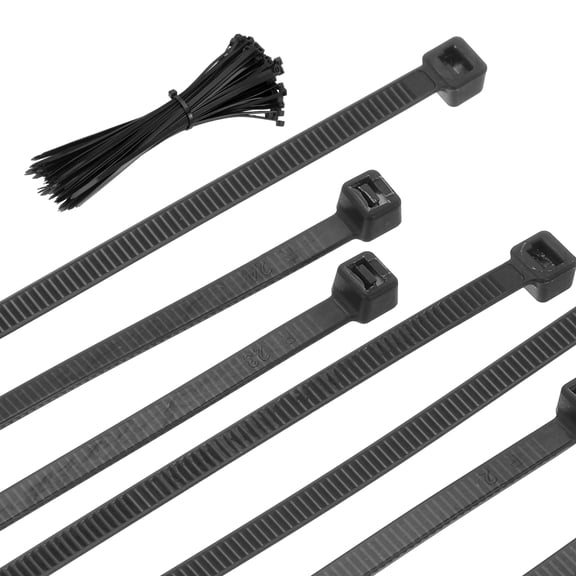 Uxcell 100Pcs 10 inch Length Cable Zip Ties Self-Locking Nylon Wire Tie Wraps Heavy Duty for Indoor and Outdoor Black
