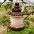 thumbnail image 5 of Hanging Bird Outdoor Garden Decoration Resin Birdhouse with Sunflower Theme for Backyard Feeding Hut and Tree, 5 of 6
