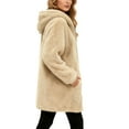 thumbnail image 6 of idosla Womens Fleece Zip Up Jacket with Pockets Oversized Long Sherpa Hoodie Fuzzy Jackets Warm Teddy Coat (Beige, XXL), 6 of 9
