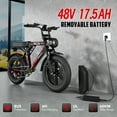 thumbnail image 3 of UL2849 Folding Electric Bike for Adults, 1000W Motor, 20"x4" Fat Tire,48V/17.5AH, 3 of 5