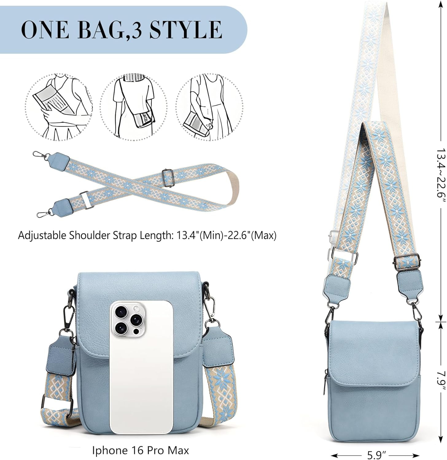 Small Crossbody Bag for Women Cell Phone Bag Cross Body Wallet Purses Mini Shoulder Handbag Purse with Card Slots