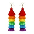 thumbnail image 6 of Yoyauz Women's Tassel Earrings Pendants, Colorful Layered Pendant Earrings Bohemian Long Tassels Handmade Wool Thread Earrings For Girly Gifts, 6 of 6