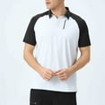 thumbnail image 4 of YLSDY Mens Short Sleeve Golf Shirts Summer Casual Lapel Collar Athletic Tops Shirt Color Block Button Henley T-Shirts White XXL, 4 of 9