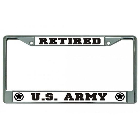 U.S. Army Retired #3 Chrome License Plate Frame