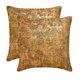 thumbnail image 2 of Fundas de almohada decorativas HomeCentric doradas de 55 x 55 cm (22 x 22 pulgadas), gamuza laminada, con textura de rencor, para sofá, estilo moderno y liso - Glamour dorado, 2 of 4