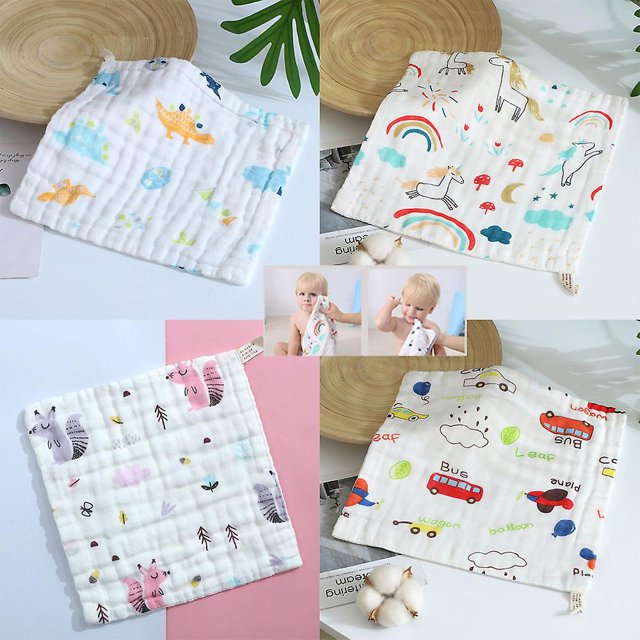 6 toallas para bebés, toallas faciales de muselina de algodón para niños, toallita para bebés de 30 x 30 cm, pañuelo de lavado de seis capas