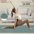 thumbnail image 4 of 4W 10mm Thick Yoga Mat- TPE Non-Slip Exercise Mats with Strap for Home Workout/Pilates for Women Men 72"×26"(Green + Grey), 4 of 7