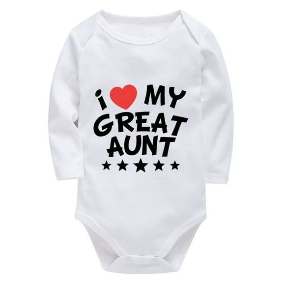 I Love My Auntie New Born Baby Girls Outfit Long Sleeve Baby Boy Outfit Newborn White 3-6 Month White Onesie