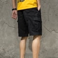 thumbnail image 6 of Men's Cargo Shorts Outdoor Workwear Streetwear Summer Lightweight Comfortable Breathable Hiking Trousers with Pockets Black L, 6 of 8