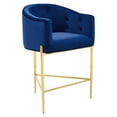 thumbnail image 3 of Savour Tufted Performance Velvet Counter Stool Set of 2, Navy, 3 of 9