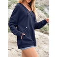 thumbnail image 5 of DOKOTOO Hoodies for Women Oversized Sweatshirts Casual Long Sleeve V Neck Waffle Hooded Sweatshirt S-2XL, 5 of 13