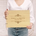 thumbnail image 2 of Darling Souvenir Personalized Engraved Laser Cut Wedding Guest Book Wooden Cover Sign-in Book Registry Guestbook Scrapbook-F5, 2 of 7