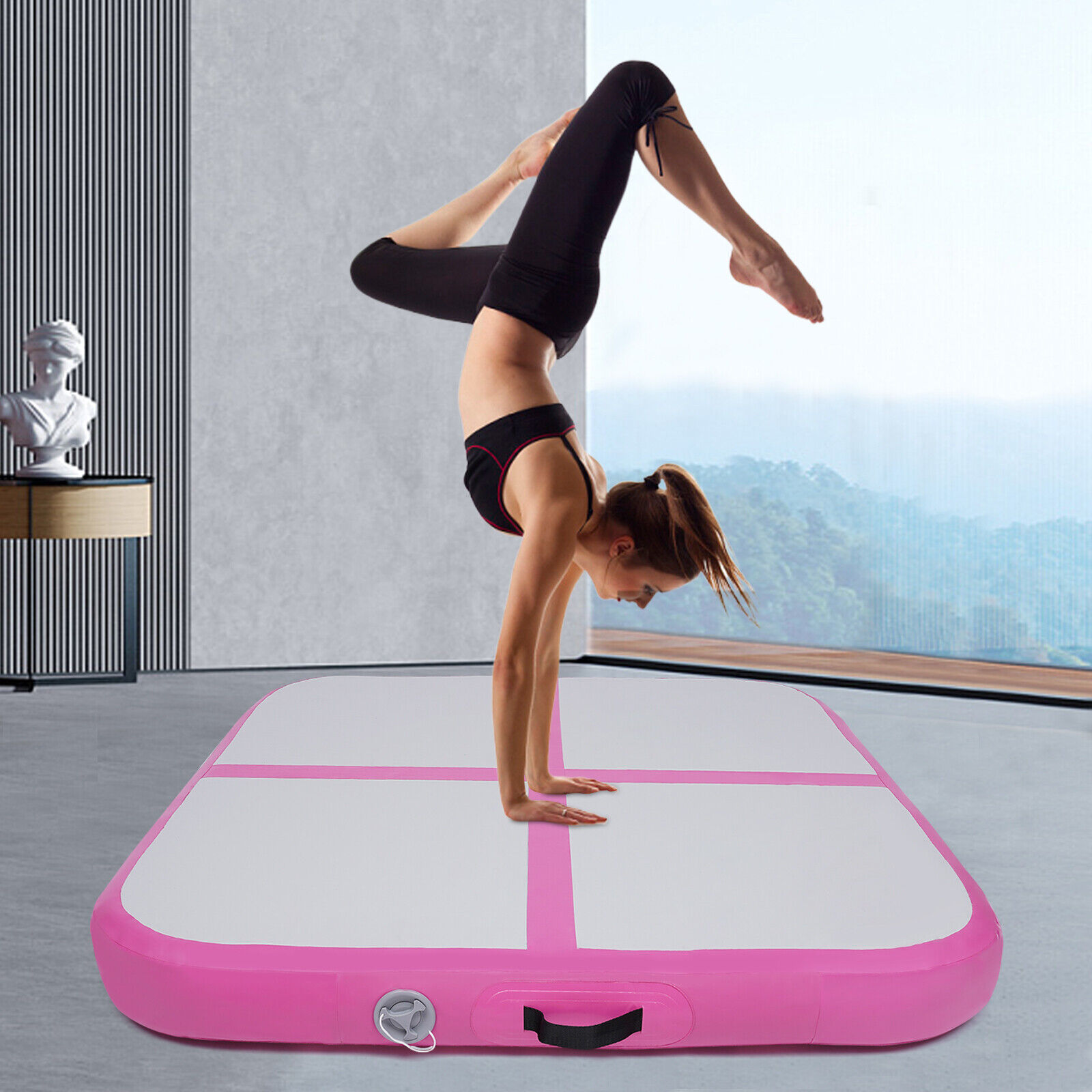 Square Inflatable Gymnastics Mat, Inflatable Mat Tumbling Yoga Mat Home Gymnastics Tumbling with