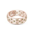 thumbnail image 3 of AFFY Round Simulated Peridot Hollowing Flower Ring for Women 14K Rose Gold over Silver-12, 3 of 5