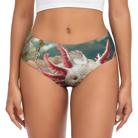 Sikiie Colorful Axolotl Underwater Women s High Waisted Cotton Underwear Soft Breathable Panties Stretch Briefs Seamless Ladies Panties-4X-Large