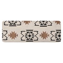 Boho Brown and Black Ethnic Pattern Kitchen Rug Mat,Kitchen Runner Rugs Non Skid Washable,Decorative Kitchen Floor Mats for Kitchen,Sink,Laundry,17"x47.2"
