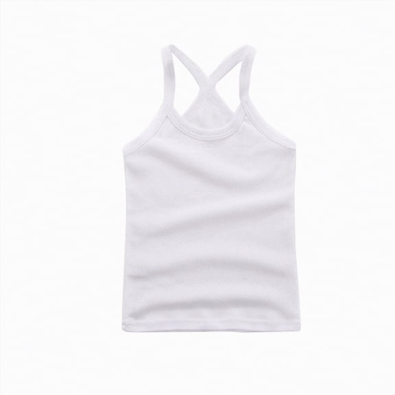 Hessimy Girl's Summer Basic Tee Tops Short Sleeve Crew Neck Casual Fitted T-Shirts,Fitted Tee(White,9-12 Years)