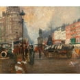thumbnail image 2 of Jacques-Émile Blanche 14x12 Black Ornate Wood Framed Double Matted Museum Art Print Titled: Knightsbridge Seen from Sloane Street, December 1913, 2 of 5