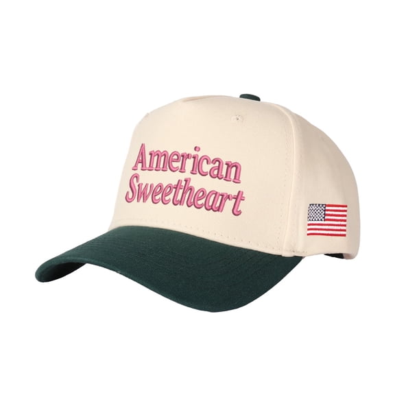 American Sweetheart Embroidered Patchwork Trucker Cap | Adjustable Unisex Snapback, Retro Americana Essential