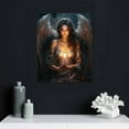 thumbnail image 4 of COMIO White Angel Painting Angel Wings Poster Modern Black and White Pictures Praying Woman Wall Art Dark Blue Artwork Abstract Angel Painting Wings Canvas Wall Art Aesthetic Woman Posters  No Frame, 4 of 4