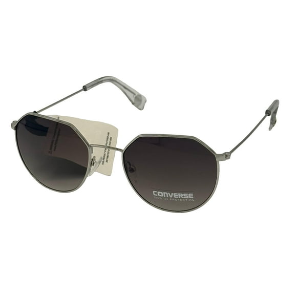 Converse Mens Soft Round Silver Metal Sunglass, Smoke Gradient Lens H117