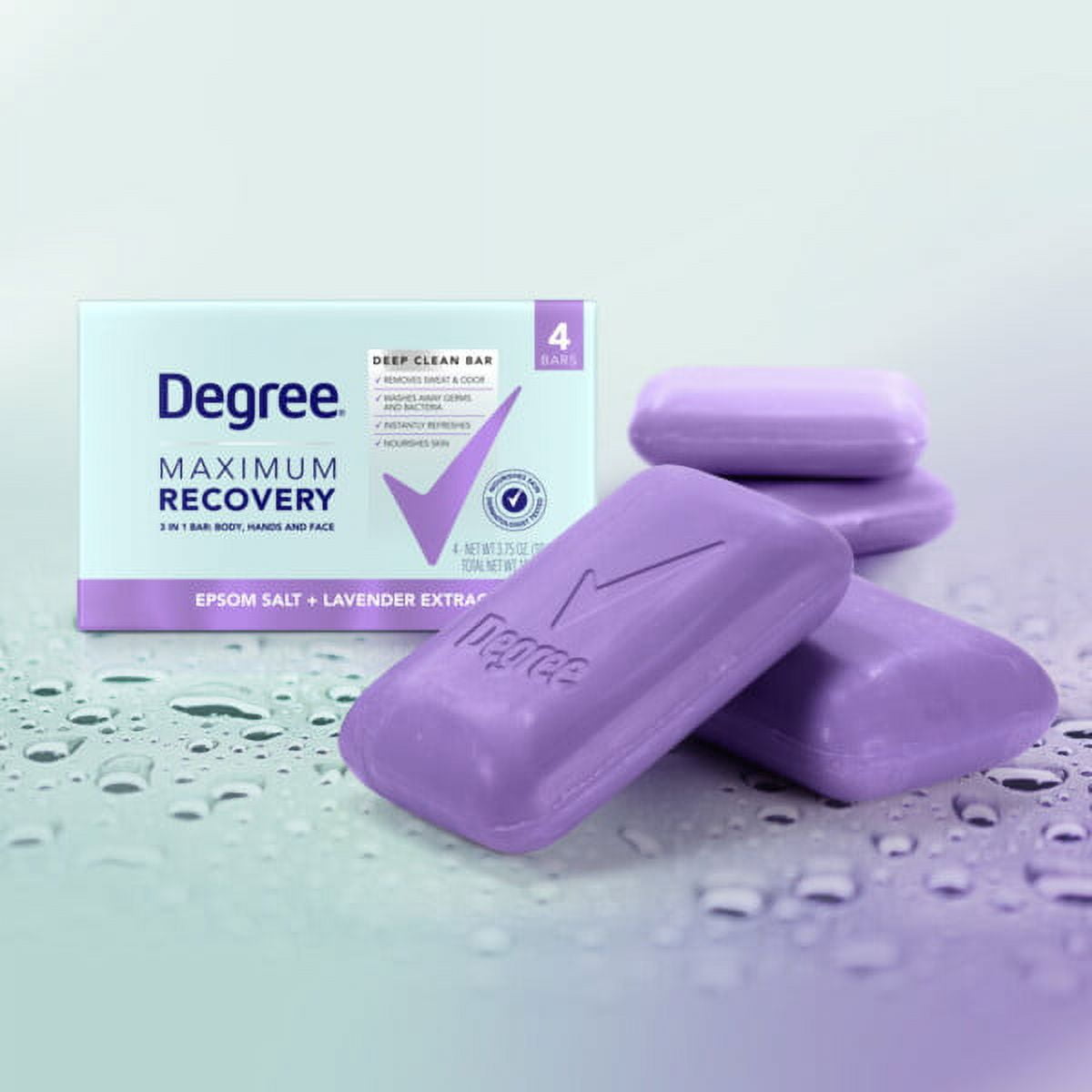 Degree Men Maximum Recovery Deep Clean Soap Bar Ginger Extract, 3.75 Oz., 4  Bars 