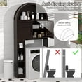 thumbnail image 7 of HARIPUL Over The Toilet Storage Cabinet with Louvered Doors, Freestanding Bathroom Shelf Organizer Space Saver with Anti-Tip Device, Dark Brown, 7 of 7