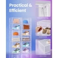 thumbnail image 5 of SONGMICS Shoe Boxes Set of 8, Stackable Shoe Organisers with Doors, 33 x 28.5 x 19.2 cm, Fits Shoes up to UK Size 11, Transparent White, 5 of 5