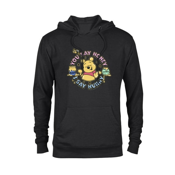 Disney Winnie the Pooh You Say Honey, I Say Hunny Funny - Pullover Hoodie for Adults - Customized-Black