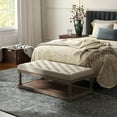 thumbnail image 2 of Rectangular Upholstered Tufted Linen Fabric Ottoman Bench,Padded Bench with Solid Wood Shelf-Linen,Comes with Storage,Coffee Table,Tufted Living Room Design, 2 of 7