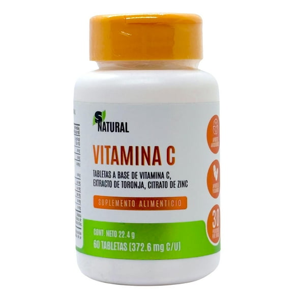 Vitamina C 60 tabletas SNatural blanco