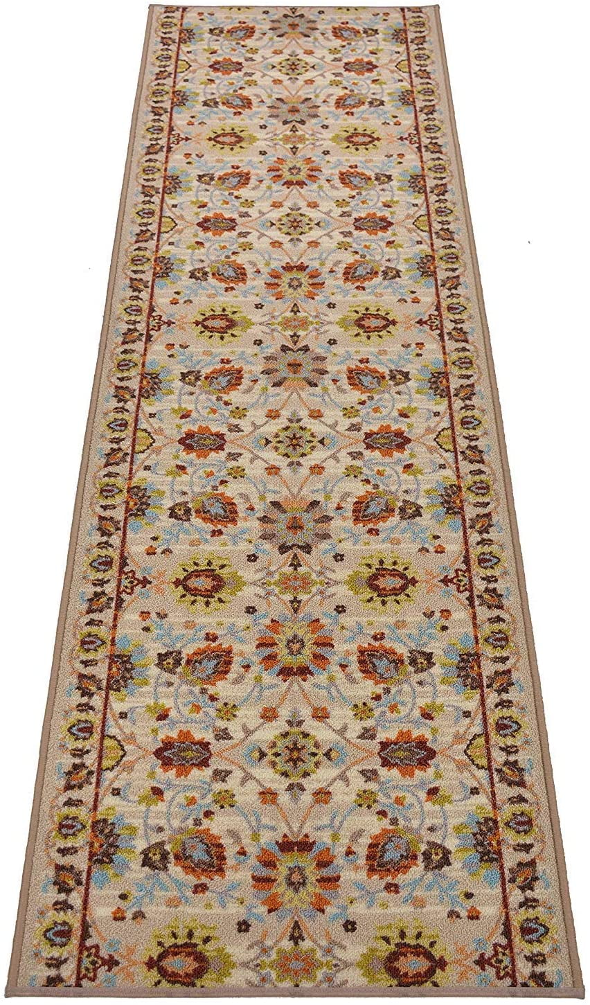 Custom Size Skid Resistant Runner Rug Beige Mahal Persian Oriental Cut