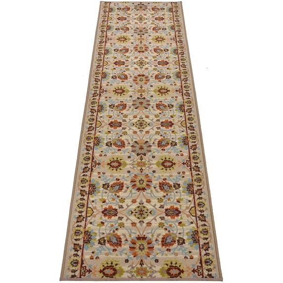 Custom Size Skid Resistant Runner Rug Beige Mahal Persian Oriental Cut to Size Roll Rug Runner Customize by Feet