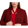 thumbnail image 2 of Bar III Womens Plus Houndstooth Double-Breasted Jacket Red 18W Female, 2 of 3