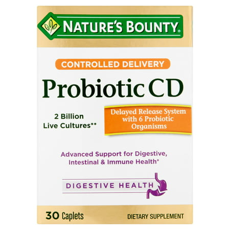 Nature's Bounty contrôlée Livraison probiotique CD Compléments alimentaires Caplets, 30 count