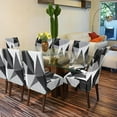 thumbnail image 2 of Dining Chair Covers Set of 4, Washable Soft Polyester Seat Protertor, Removable Stretch Parsons Chair Slipcovers for Home, Hotel, Party, Geometry Black, 2 of 6