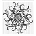 thumbnail image 3 of Ambesonne Octopus Shower Curtain, Nautical Mandala Art, 69"Wx75"L, Black White, 3 of 3