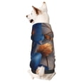 thumbnail image 1 of Fotbe Elegant Blue Gold Blooms Sudadera con Estampado para Perros Pequeños – Suéter con Capucha para Mascotas, Tela Suave de Forro Polar con Bolsillo-Large, 1 of 7