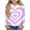 Purple, variant on Girls Kids Basic Long Sleeve Round Neck T-Shirt Stretch School Tee Top Kids Love Heart Print Tee Cute Casual Loose Pullover Fall Winter Tops