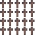 thumbnail image 1 of 100 cuentas de madera con forma de cruz, pequeñas cruces de bolsillo, rosario de madera natural, crucifijo, dijes para Pascua., 1 of 9