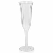 Efavormart 12 Pack - 6 oz - Plastic Champagne Flutes Disposable - Clear - Flared Design - Detachable Clear Base for Weddings, Birthdays, Parties, Receptions, Banquets, Baby Showers, Drinkware, Event
