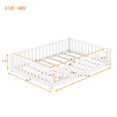 thumbnail image 4 of DEALTOPS Full Size Floor Bed with Safety Guardrails and Door Montessori Wood Bed Frame for Kids, White, 4 of 9
