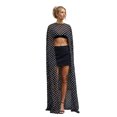 thumbnail image 1 of Argulvti Capes Longues Transparentes pour Femmes Mode Col Rond Couleur Unie/imprimé à Pois Poncho Châle, 1 of 9