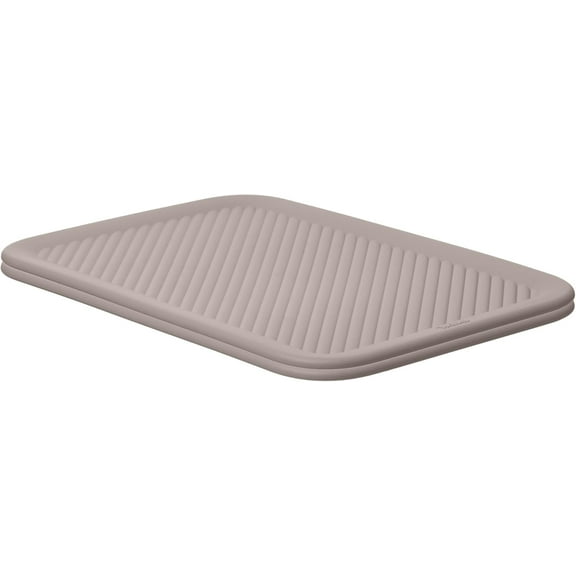 Superio Ribbed Collection - Superio Lid for Decorative Plastic Open Home Storage Bins Organizer Baskets, Medium Taupe - for Organizing Closet Shelves Drawer Shelf 5 Liter (2 Pack)