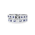 thumbnail image 3 of Bague Semi-Monture en Or Blanc 14K avec Diamant Taille Princesse Saphir Bleu 1 Ct, 3 of 3