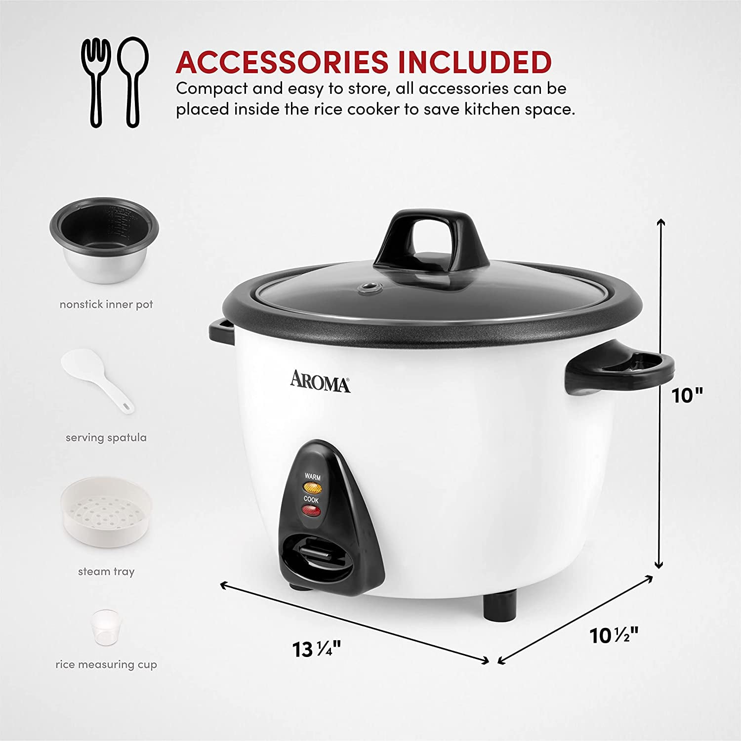 Aroma Housewares 160oz Rice Cooker & Food Steamer Arc-360-ngp Refurbished  White : Target