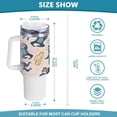 thumbnail image 3 of SKYSONIC Insulated Tumblers with Lids and Straws Handles 40oz Water Bottle Cute Sloth Music Dancing Travel Mug Reusable Stainless Steel Thermos Vacuum, 3 of 7